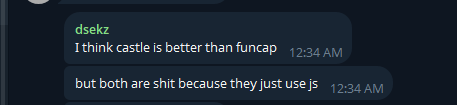 Telegram messages trashing castle